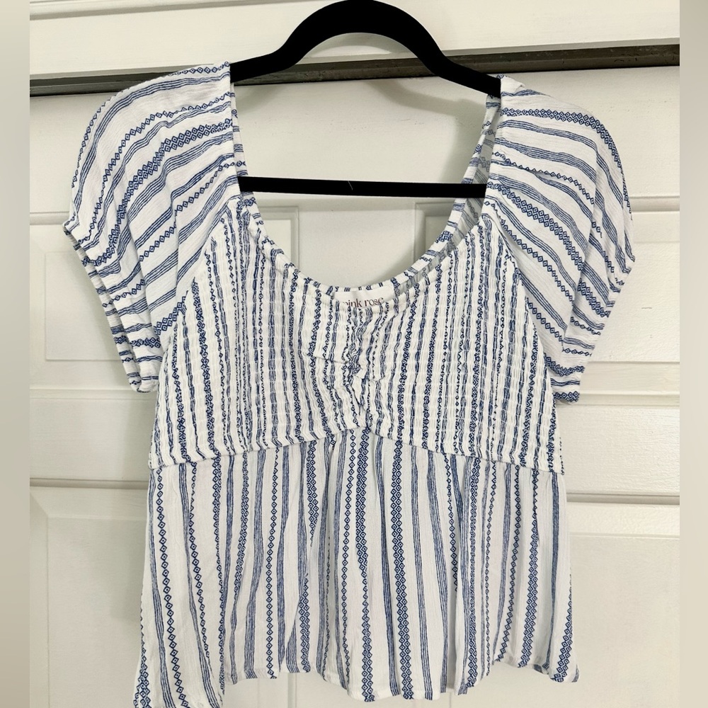 Pink Rose | Patterned Babydoll Top